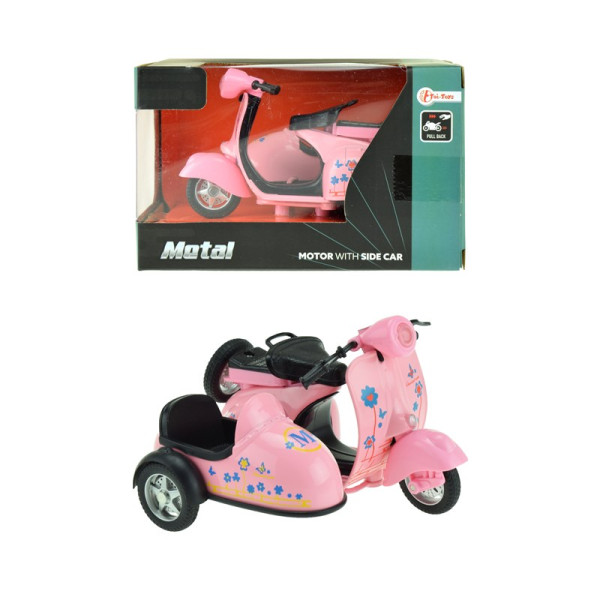 Toi Toys Motor met zijspan 11,5x9cm roze