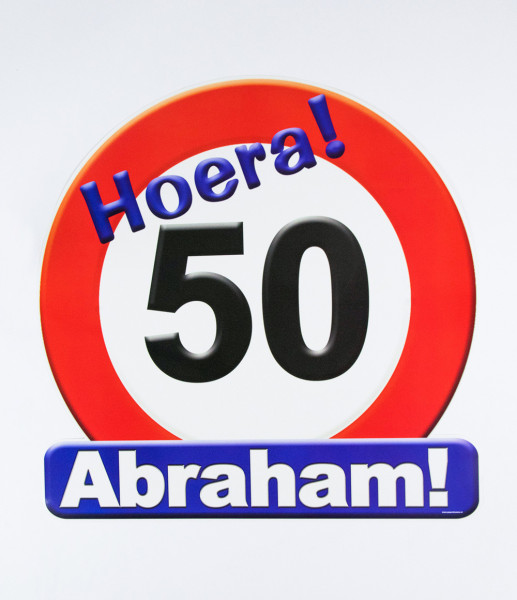 Kroonschild verkeersbord 50 jaar Abraham