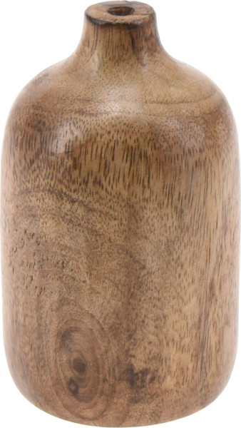 Vaas hout met smalle hals 10cm