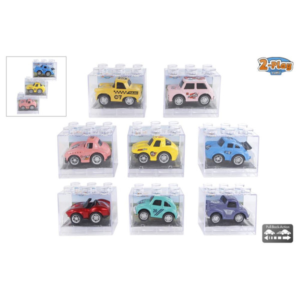 2-Play auto die cast pull back 6,5cm