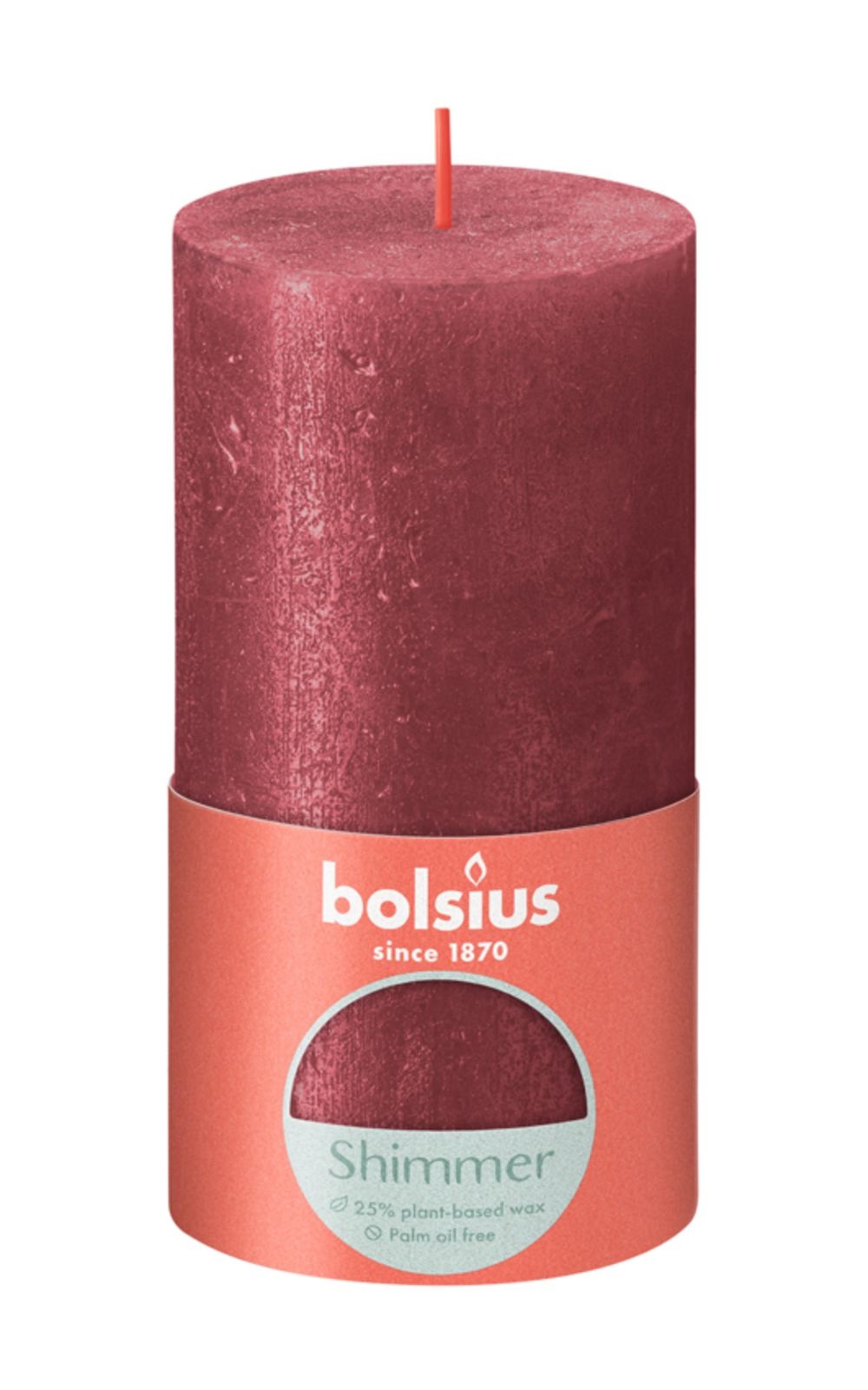 Bolsius Stompkaars Shimmer Red 130-68 mm