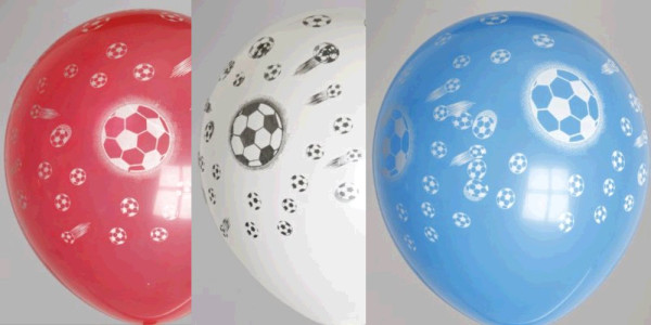 Globos zak 50 ballonnen voetbal r/w/b
