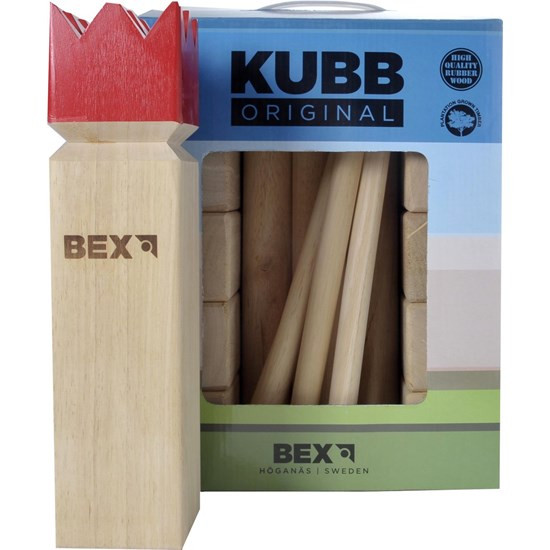 Bex Kubb spel rubberhout rode koning