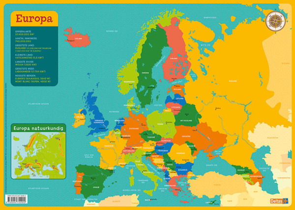 Deltas Onderlegger - Kaart Europa