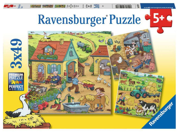 Ravensburger puzzel boerderij 3x49pcs