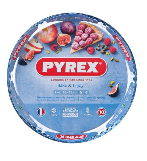 Pyrex taartvorm glas 28 cm 1,4L glas