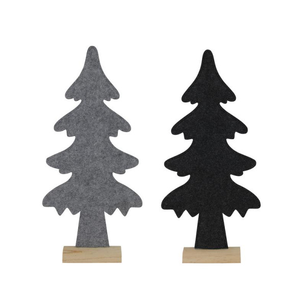 Kerstboom vilt 54cm zwart of grijs
