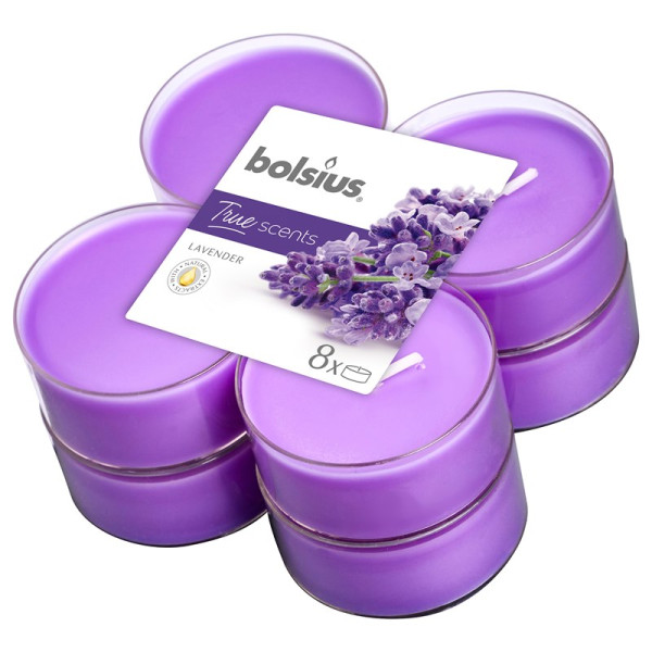 Bolsius Maxilicht geur 8 stuks Lavendel