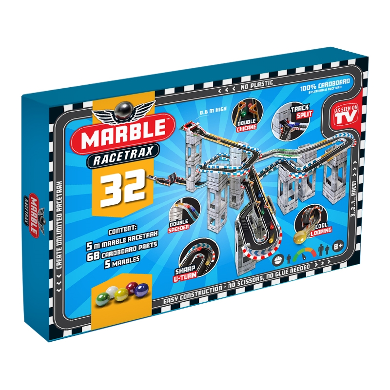Marble Racetrax knikkerbaan circuit set 32 sheets