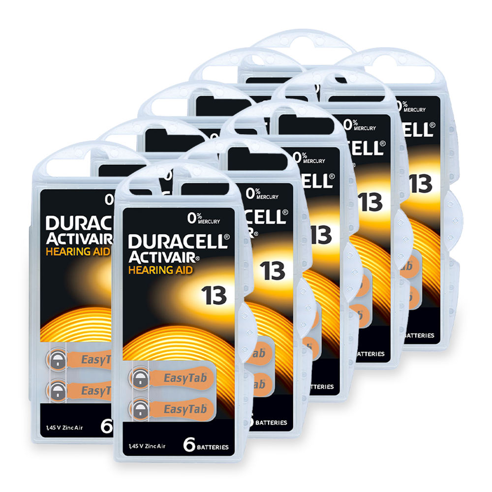 Duracell DA13 Gehoorapparaat Batterijen 1,4V Doos A 10 Blisters A 6 Stuks