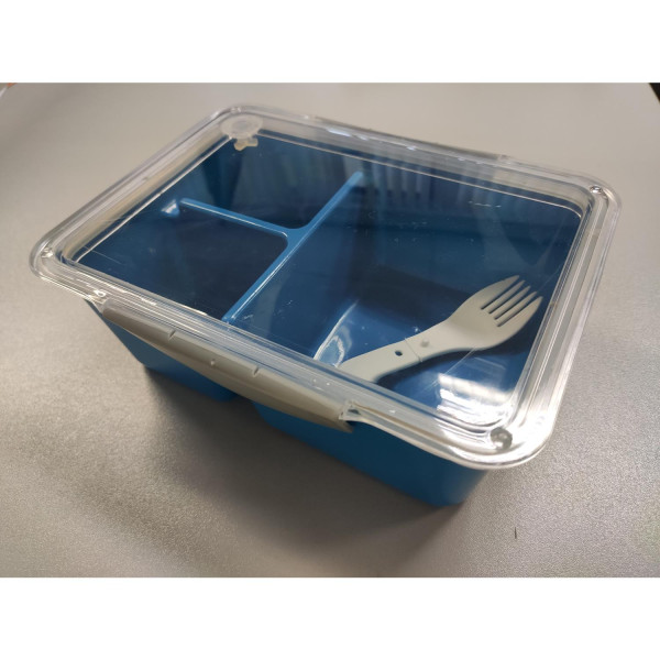 Lunchbox kunststof met vork 20x15x7cm