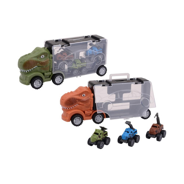 John Toy Dino opberg truck + drie auto's