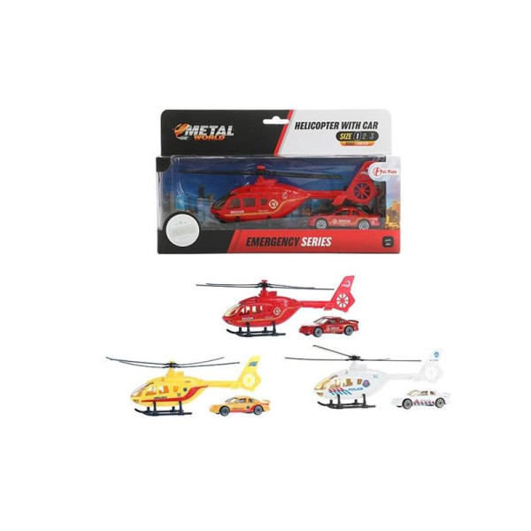 Toi Toys Helicopter met metalen auto