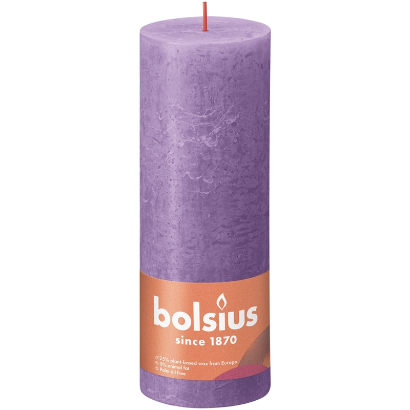 Bolsius Rustiek stompkaars 190-68 violet