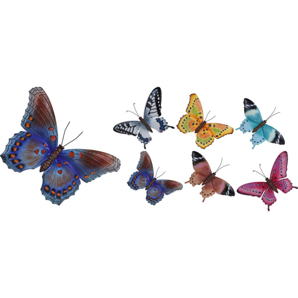 Muurdecoratie metaal vlinder 44x31cm