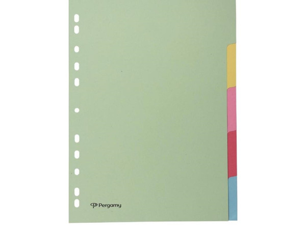 Pergamy tabbladen A4 pastel karton 5-tab