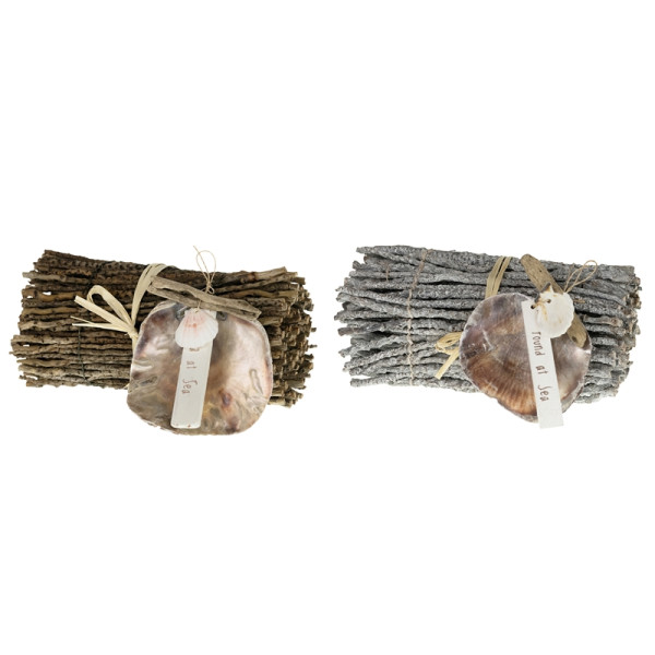 Kokosvinger bundel met schelpen 20cm