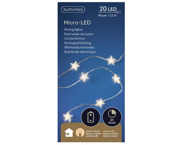 Micro LEDverlichting ster 95cm 20L