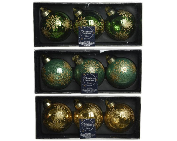 Kerstballenset a 3 stuks groen 8 cm