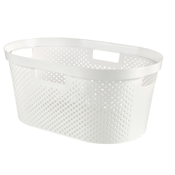 Curver Infinity Dots wasmand 40L wit