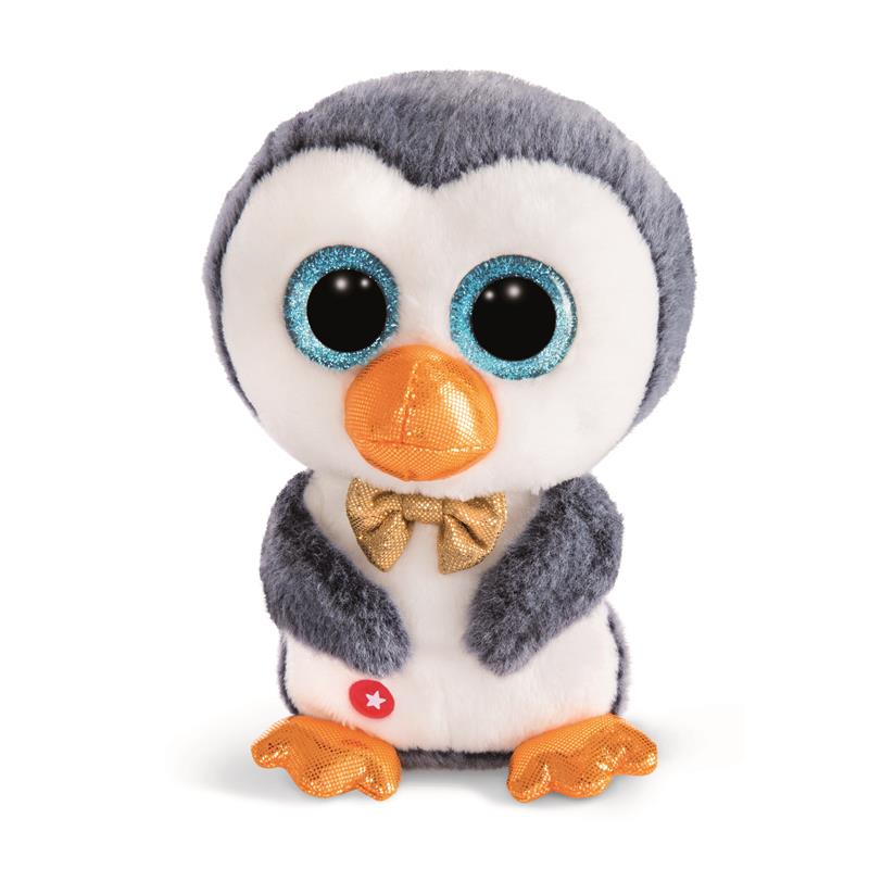 Nici Pinguin Sniffy pluche knuffel wit-blauw 15 cm Knuffeldier