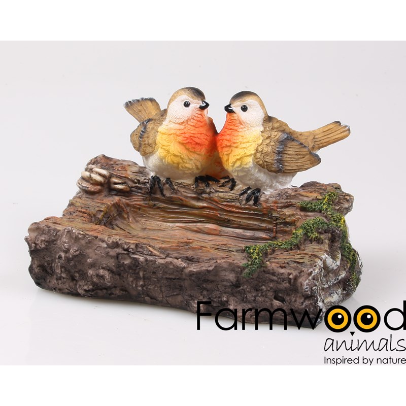 Farmwood Animals 2 Vogels op Waterbak 18x13x12cm