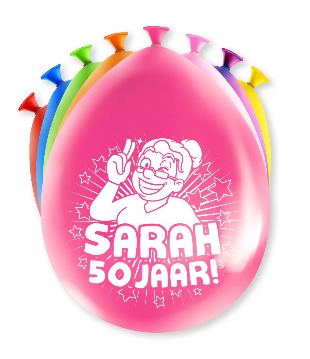 Paperdreams Cijfer Ballonnen - Sarah 8 Stuks 30cm