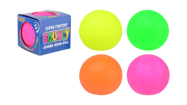 John Toy Neon bouncy bal 10 cm in doos