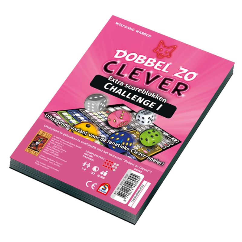 999 Games Dobbel Zo Clever - Challenge Scoreblok