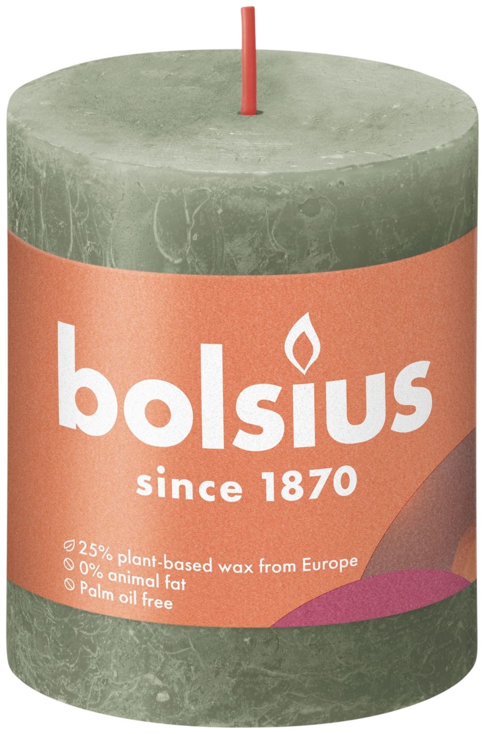 Bolsius Rustiek stompkaars 80-68 Olive