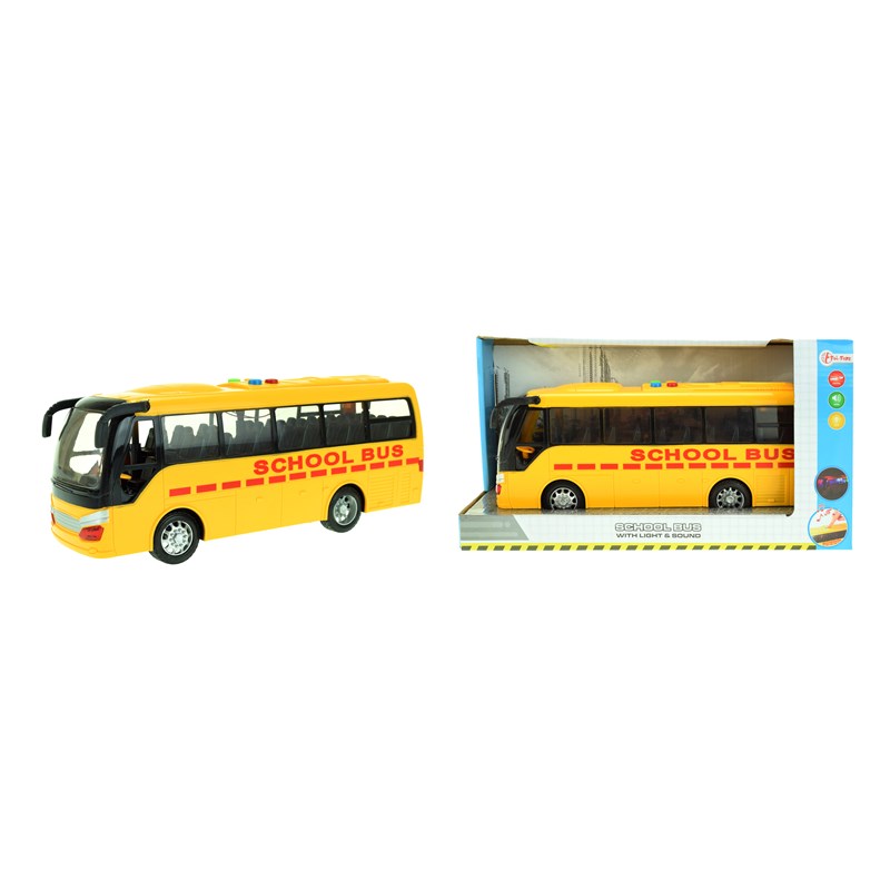 Toi Toys schoolbus met licht en geluid 30 cm geel