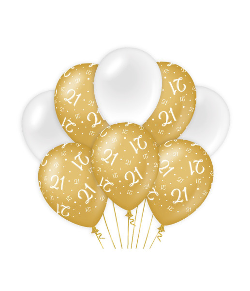 Decoratie ballonnen goud/wit - 21