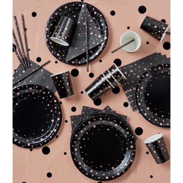 Paperdreams Party table set - roze/zwart