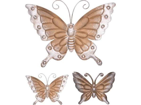 Muurdeco metaal vlinder