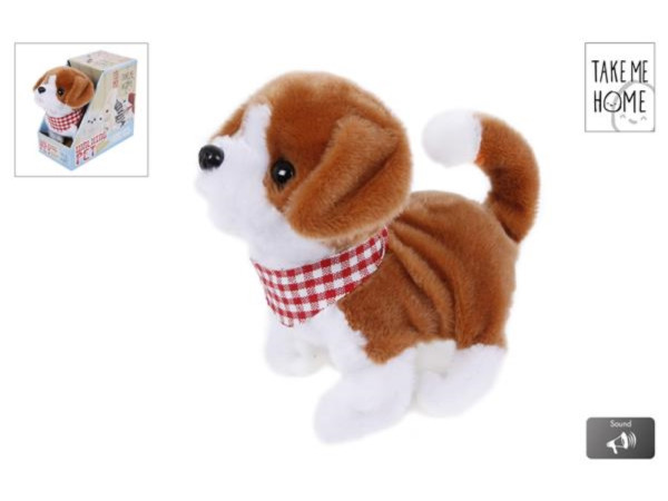 Take Me Home loophond wit/bruin 17cm
