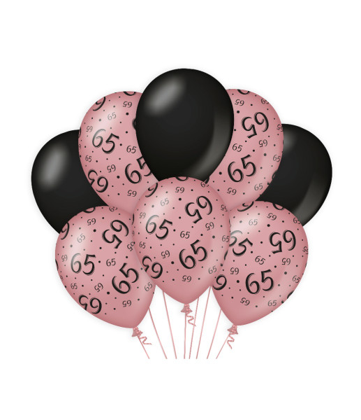 Decoratie ballonnen roze/zwart - 65