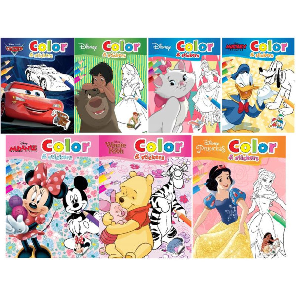 Disney Color & stickers kleurboek A4
