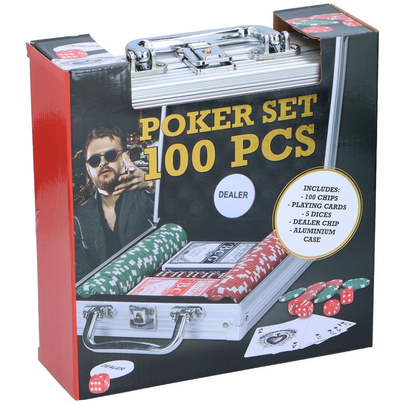 Pokerset 100-delig In Luxe Aluminium Koffer