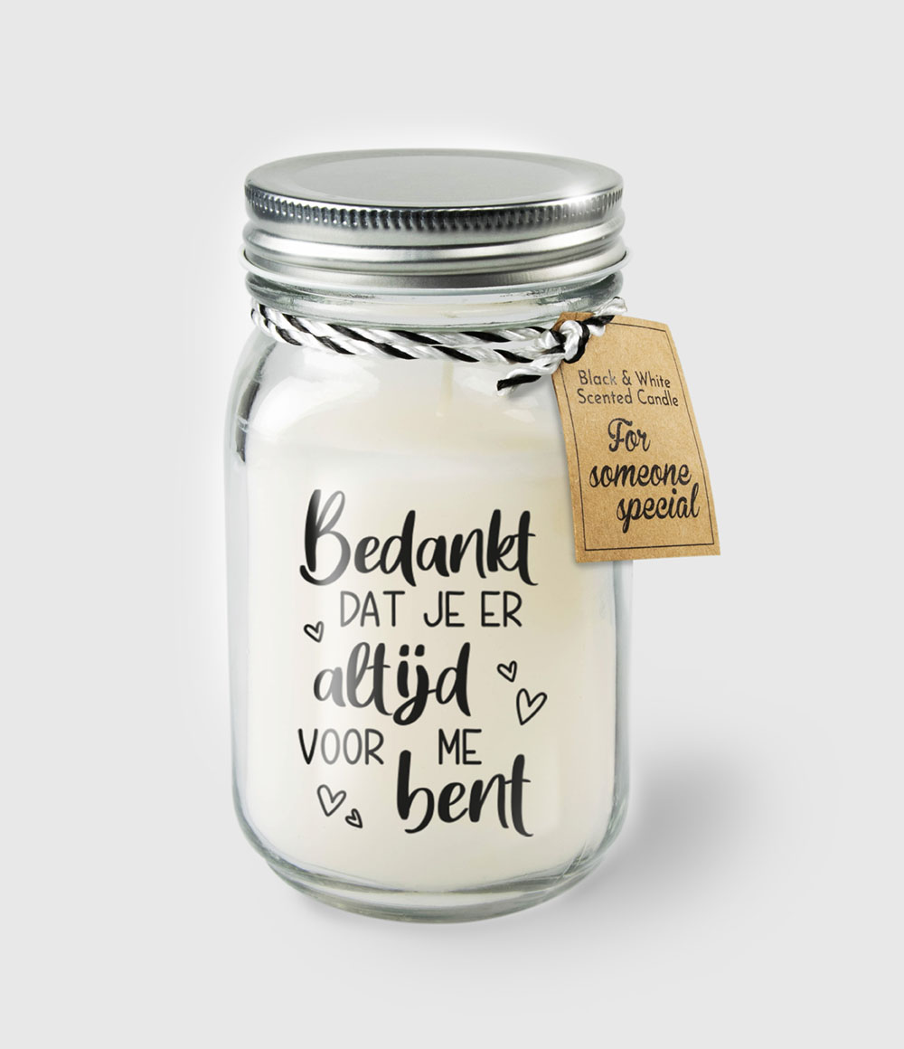 Paperdreams Black & White Scented Candles - Bedankt