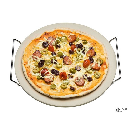 Pizzabaksteen 33cm met houder