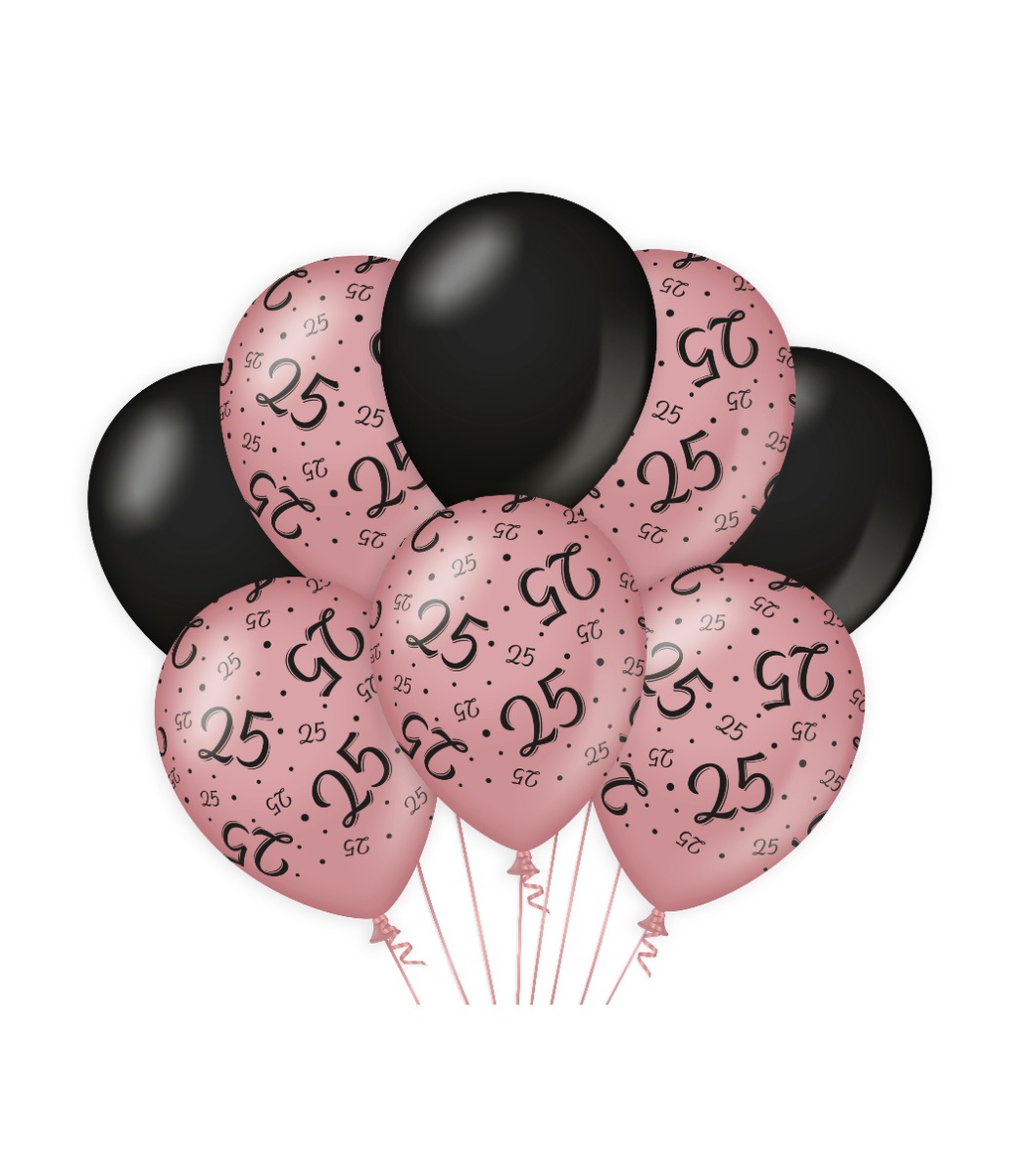 Paperdreams Decoration Balloons Roze/zwart - 25 Verpakking A 8 Stuks