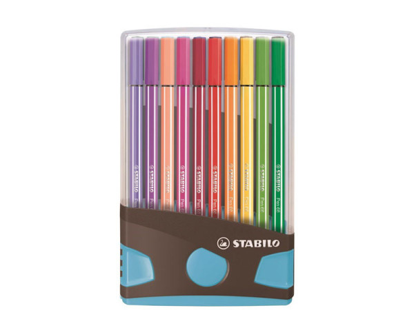 Stabilo viltstift pen 68 antraciet/blauw