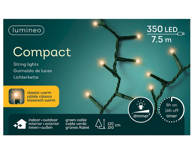 LED compact ricelights buiten 7,5 m 350L groen klassiek warm