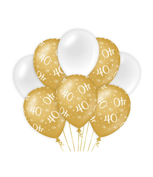 Decoratie ballonnen goud/wit - 40