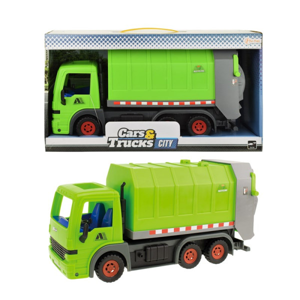 Toi Toys Frictie vuilniswagen groen 33cm