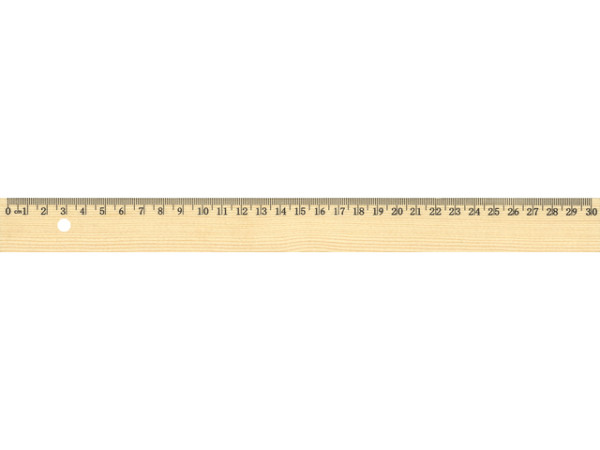 Liniaal 30cm hout met metaalinleg