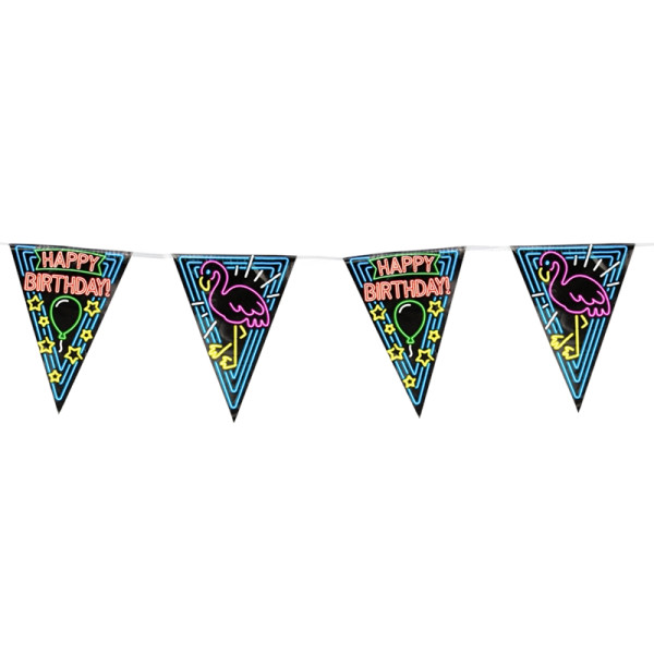 Paperdreams Neon party vlag birthday