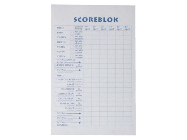 Scoreblok 9.4x14.5cm 250vel pak a 5st