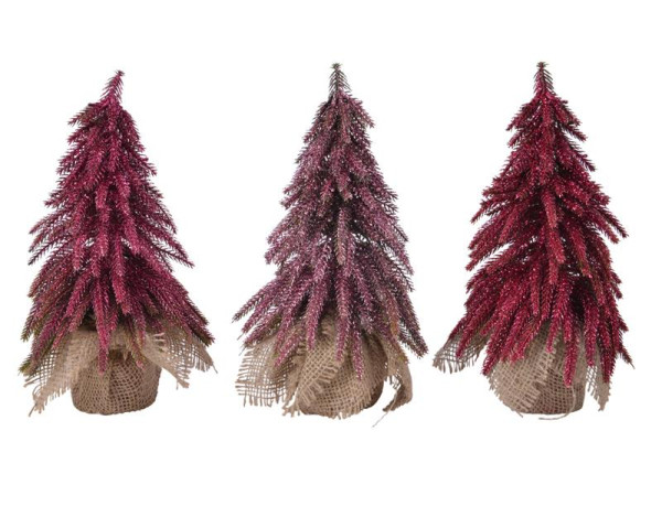 Mini kerstboom roze 3ass 20cm