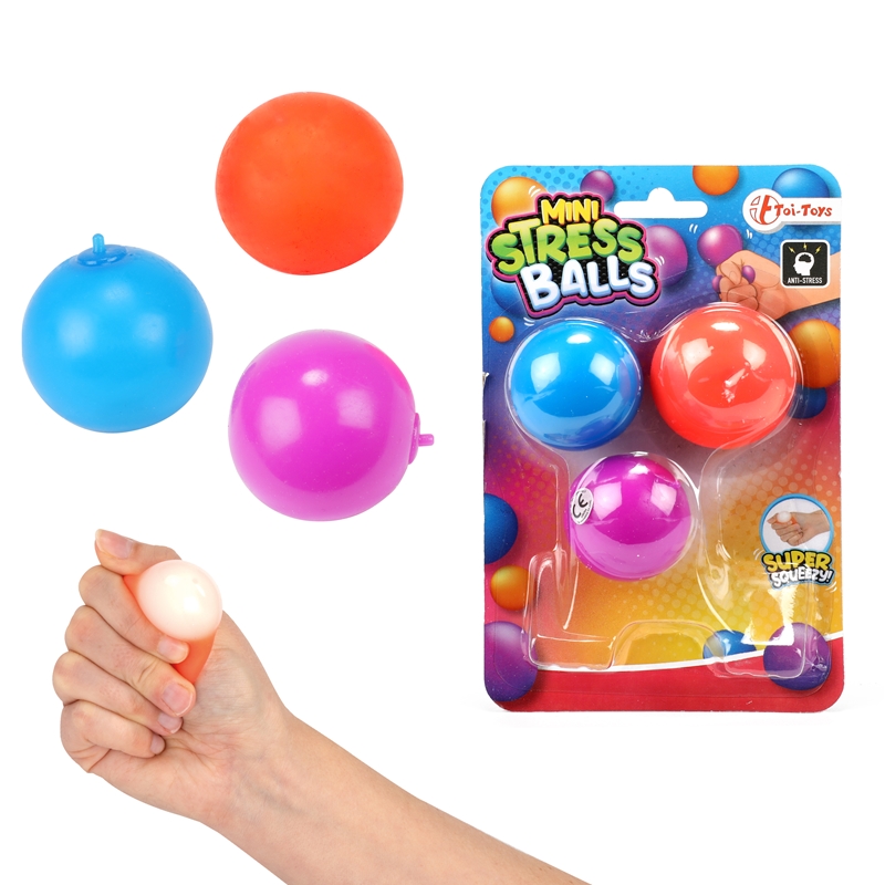 Toi Toys mini stressballen 3 stuks á 5 cm
